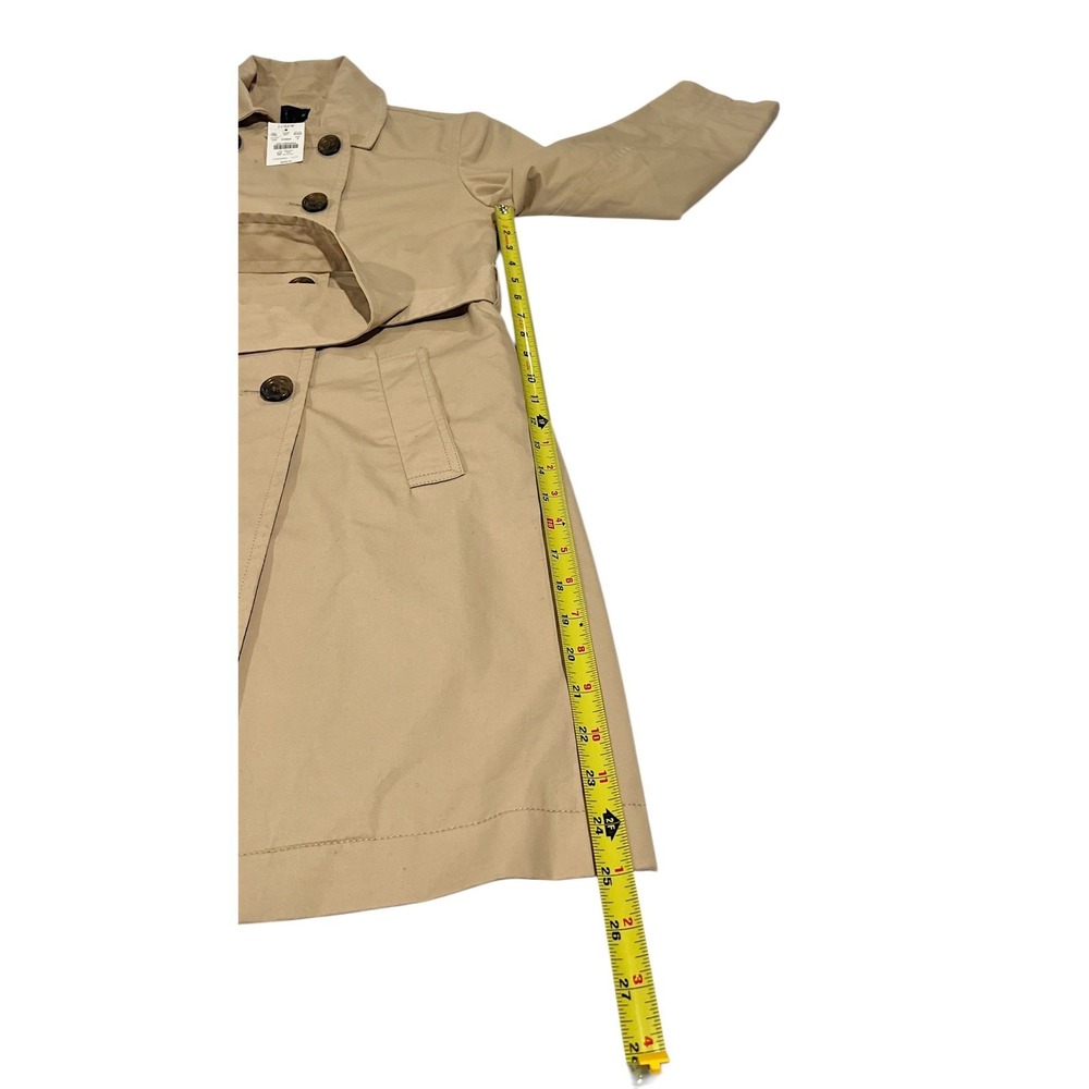 NWT J.Crew Classic Trench Coat Light Khaki Tan Women's 4 - Picture 10 of 16